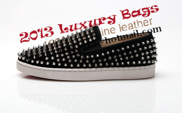 Christian Louboutin Roller-boat Mens Flat CL739 Black Suede