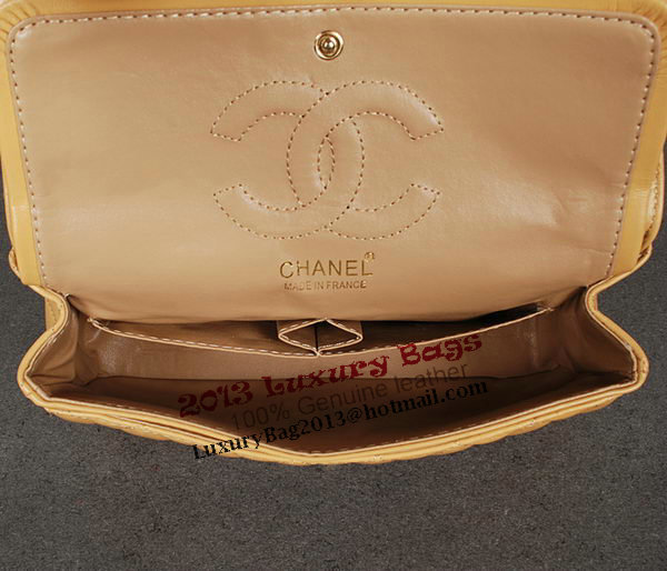 Chanel 2.55 Series Classic Flap Bag 1112 Apricot Sheep Leather Gold