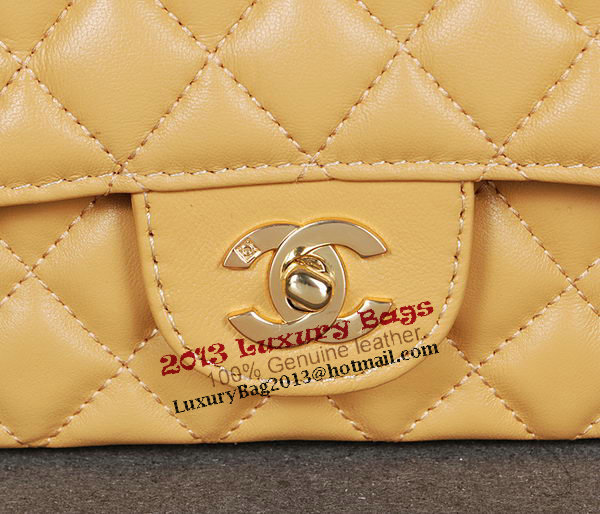 Chanel 2.55 Series Classic Flap Bag 1112 Apricot Sheep Leather Gold