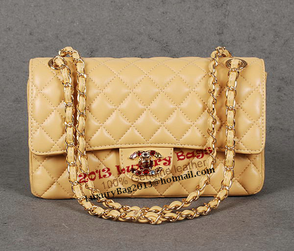 Chanel 2.55 Series Classic Flap Bag Apricot Sheepskin 1112 Multicolour