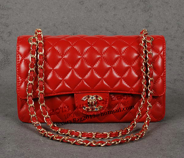 Chanel 2.55 Series Classic Flap Bag Red Sheepskin 1112 Multicolour