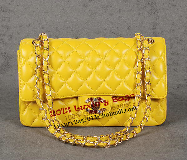 Chanel 2.55 Series Classic Flap Bag Yellow Sheepskin 1112 Multicolour