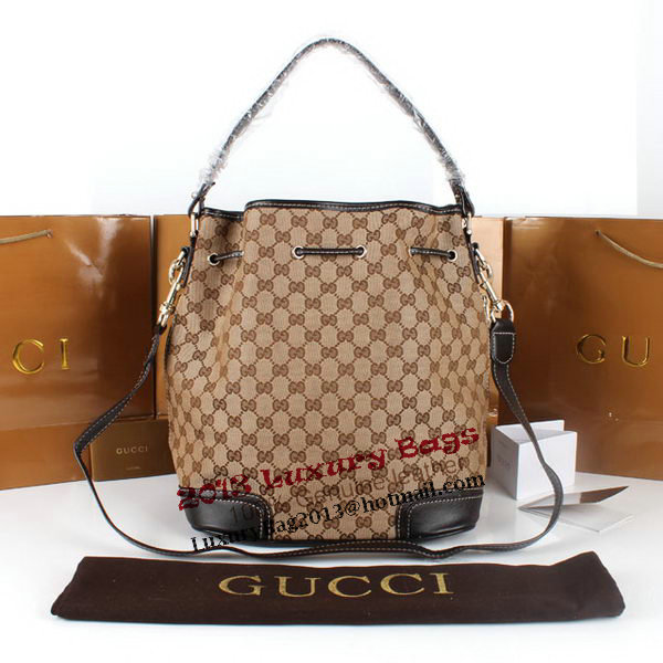 Gucci GG Drawstring Sling Shoulder Handbag 179019 Brown