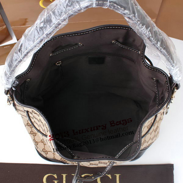 Gucci GG Drawstring Sling Shoulder Handbag 179019 Brown