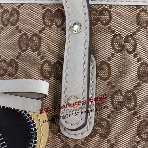 Gucci Joy Supreme Dog Canvas Shoulder Bag 212374 White