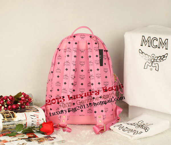 MCM Stark Backpack Jumbo in Calf Leather 8006 Pink