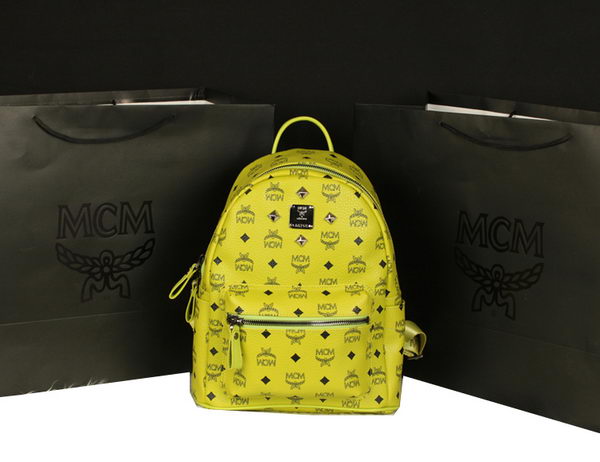 MCM Stark Backpack Large in Calf Leather 8004 Lemon