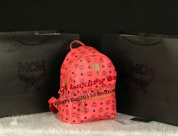 MCM Stark Backpack Large in Calf Leather 8004 Light Pink