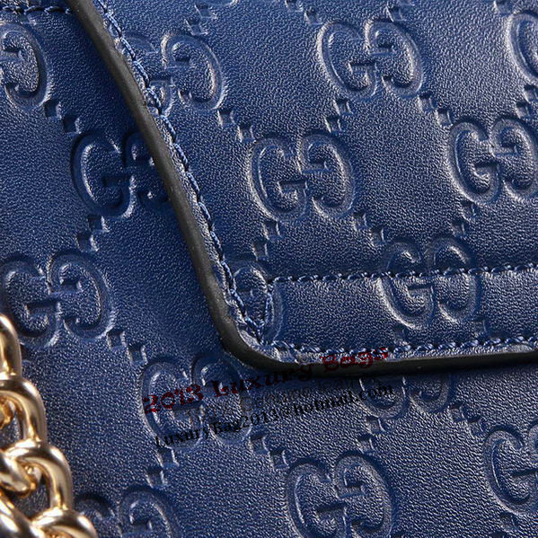 Gucci Emily Guccissima Leather Shoulder Bag 336757 Blue