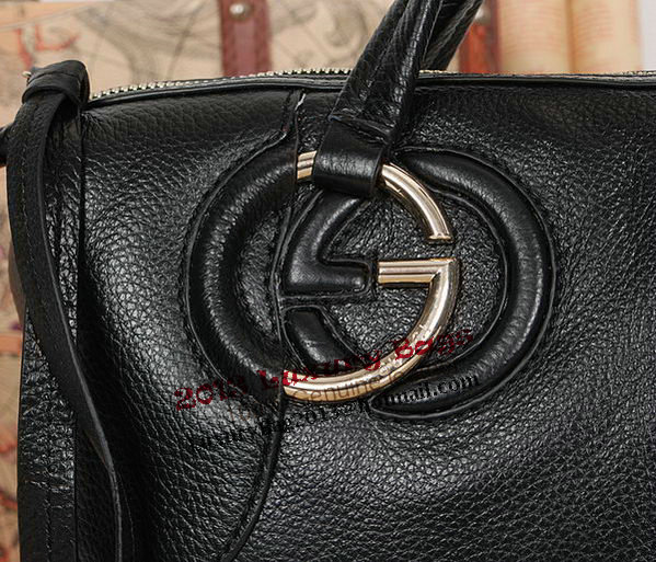 Gucci Twill Calf Leather Top Handle Bag 309529 Black