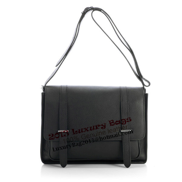 Hermes Etriviere Messenger Bag Grainy Leather H1069 Black