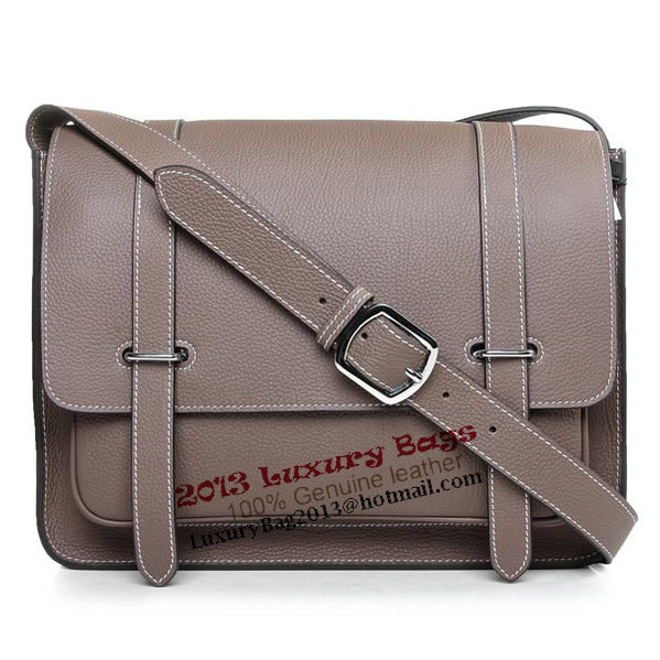 Hermes Etriviere Messenger Bag Togo Leather H1069 Grey