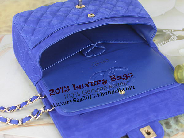 Chanel 2.55 Series Classic Flap Bag 1112 Blue Original Nubuck Cannage Pattern Leather Gold