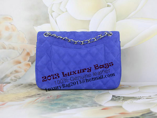 Chanel 2.55 Series Classic Flap Bag 1112 Blue Original Nubuck Cannage Pattern Leather Silver