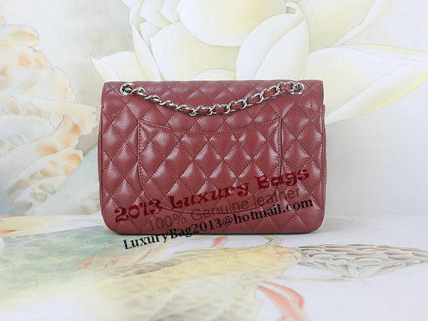 Chanel 2.55 Series Classic Flap Bag 1112 Burgundy Original Cannage Pattern Leather Silver