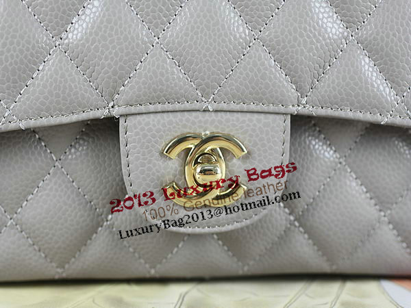 Chanel 2.55 Series Classic Flap Bag 1112 Gray Original Cannage Pattern Leather Gold