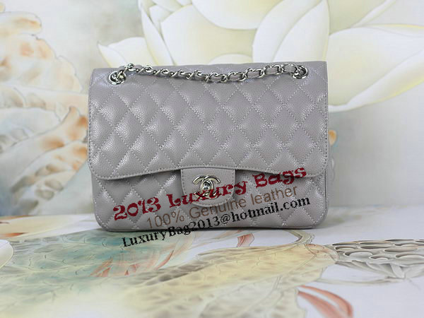 Chanel 2.55 Series Classic Flap Bag 1112 Gray Original Cannage Pattern Leather Silver