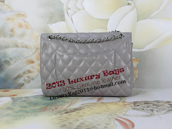 Chanel 2.55 Series Classic Flap Bag 1112 Gray Original Cannage Pattern Leather Silver