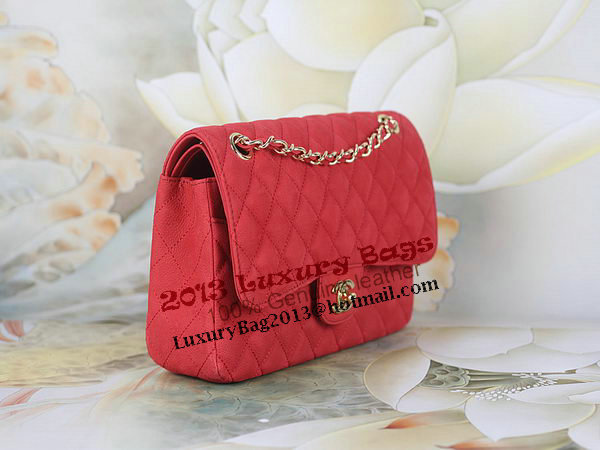 Chanel 2.55 Series Classic Flap Bag 1112 Red Original Nubuck Cannage Pattern Leather Gold