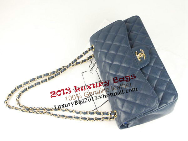 Chanel 2.55 Series Classic Flap Bag 1112 RoyalBlue Cannage Pattern Original Leather Gold