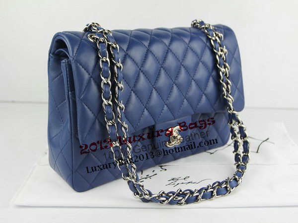 Chanel 2.55 Series Classic Flap Bag 1112 RoyalBlue Original Sheepskin Leather Silver