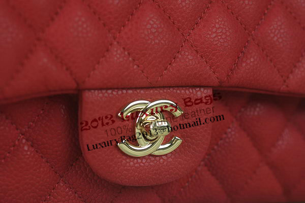 Chanel 2.55 Series Classic Flap Bag A01112 Red Original Nubuck Cannage Pattern Leather Gold