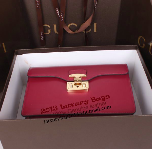 Gucci Lady Lock Calf Leather Briefcase Clutch 331823 Rose