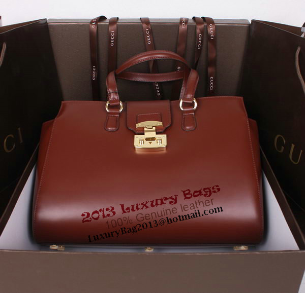 Gucci Lady Lock Calf Leather Tote Bag 331821 Brown