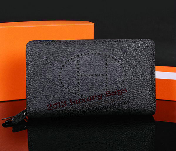 Hermes Evelyn Clutch in Grainy Leather H1013 Black