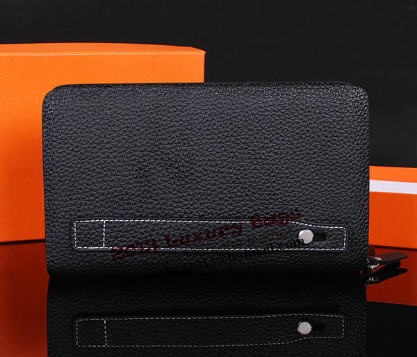 Hermes Evelyn Clutch in Grainy Leather H1013 Black