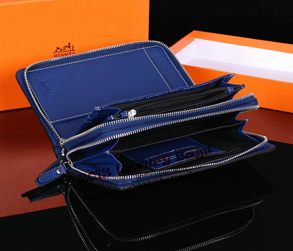 Hermes Evelyn Clutch in Grainy Leather H1013 RoyalBlue