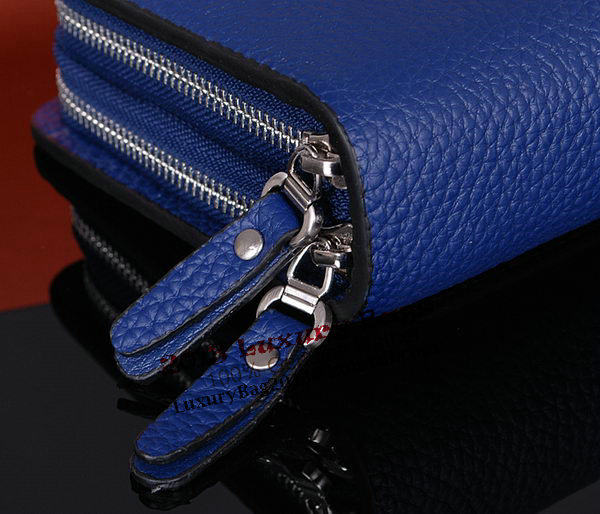 Hermes Evelyn Clutch in Grainy Leather H1013 RoyalBlue