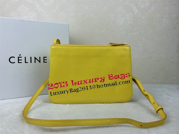 Celine Trio Original Leather Shoulder Bag C98318 Yellow