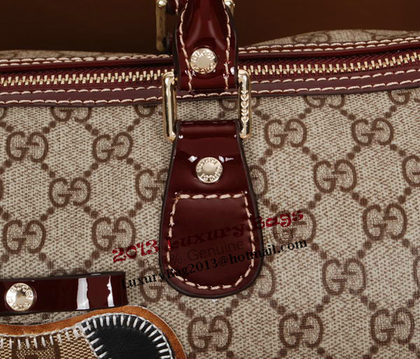 Gucci Joy Supreme Dog Canvas Boston Bag 189895