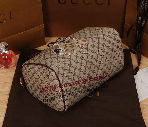 Gucci Joy Supreme Dog Canvas Boston Bag 189895