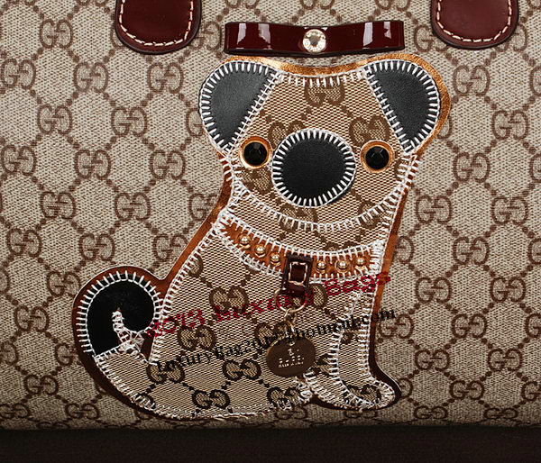 Gucci Joy Supreme Dog Canvas Boston Bag 189895