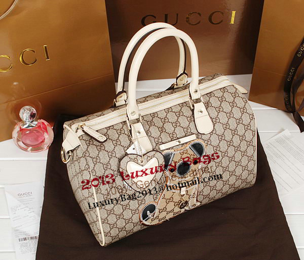 Gucci Joy Supreme Dog Canvas Boston Bag 189895