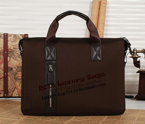 Hermes Mens Briefcase Fabric 1408 Black&Brown