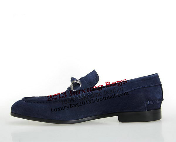 Salvatore Ferragamo Suede Leather Men Shoe FL0314 RoyalBlue