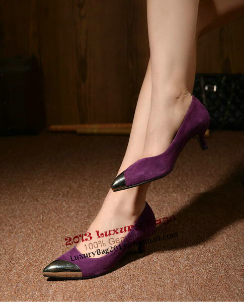 miu miu Sheepskin Leather Point-Toe Pumps MM2124 Purple