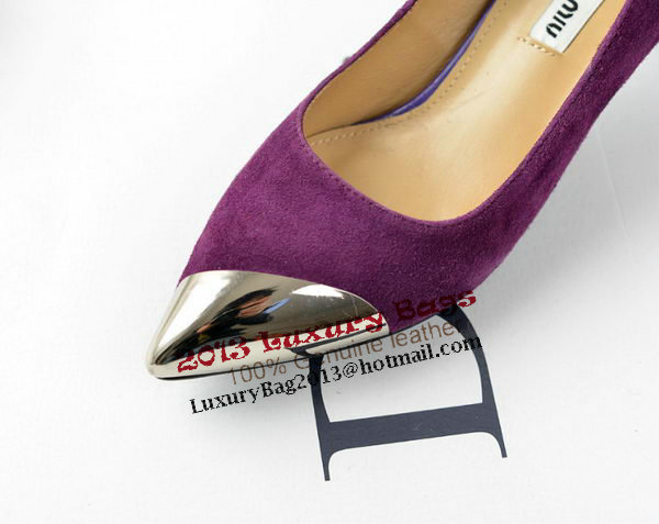 miu miu Sheepskin Leather Point-Toe Pumps MM2124 Purple