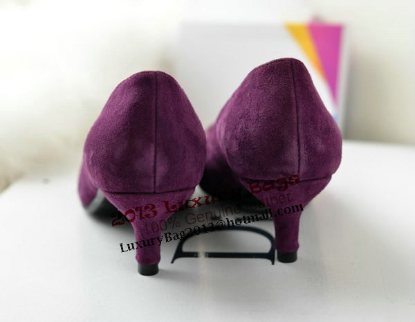 miu miu Sheepskin Leather Point-Toe Pumps MM2124 Purple