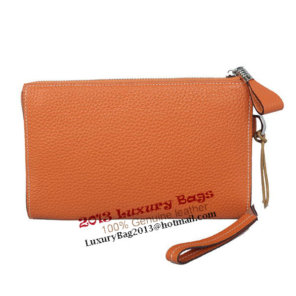 Hermes Grainy Leather Clutch H5809 Wheat