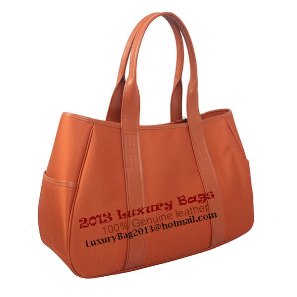 Hermes Tote Bag Canvas & Leather H1035 Orange