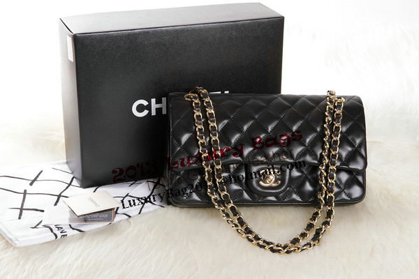 Chanel 2.55 Series Black Original Leather Classic Flap Bag A01112 Gold