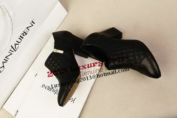 Chanel Ankle Boot Sheepskin Leather CH2602 Black