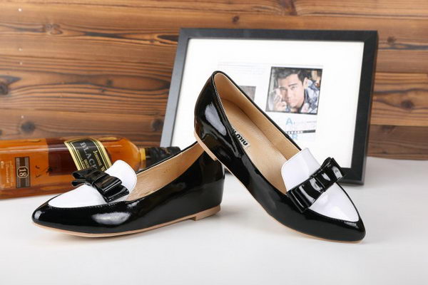 miu miu Flat in Patent Leather MM5101 Black&White