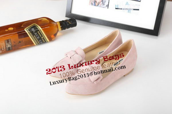 miu miu Flat in Suede Leather MM5102 Pink