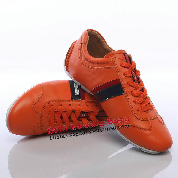 Prada Calf Leather Men Shoe PD311 Orange