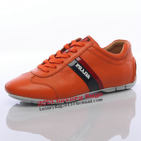 Prada Calf Leather Men Shoe PD311 Orange